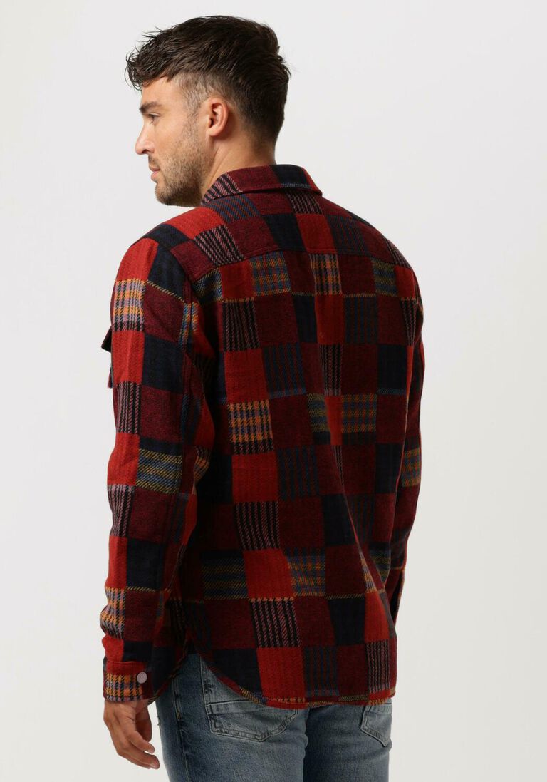 SCOTCH & SODA rode scotch & soda overshirt jacquard patchwork-check overshirt