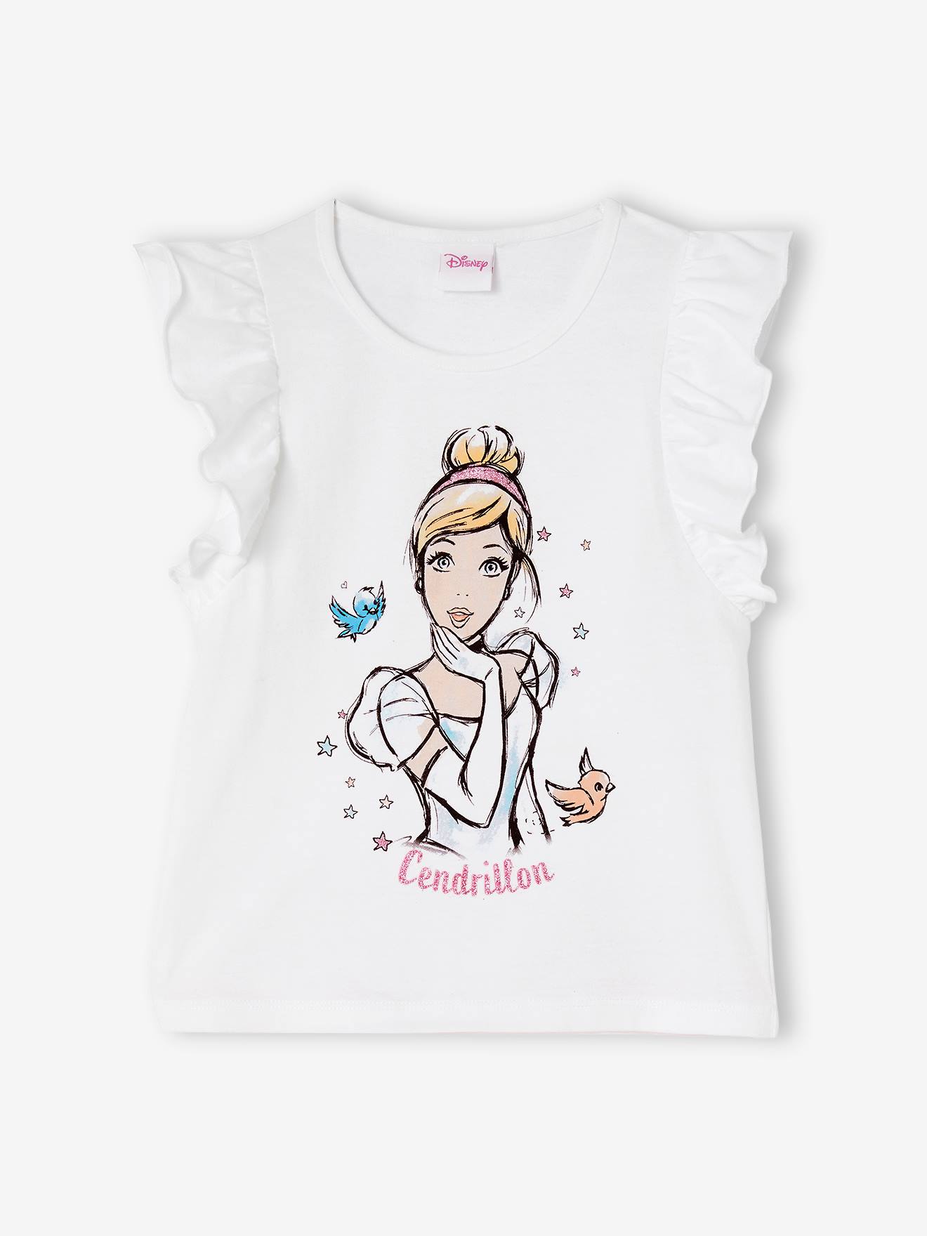 Conjunto de pijama DS® Cinderela branco claro liso com shorts e estampas