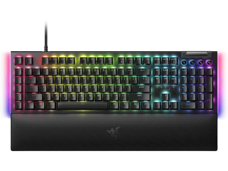 Razer Gaming-Tastatur BlackWidow V4 Gaming-Keyboard mit RGB-Beleuchtung und Handballenauflage