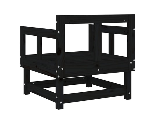 VIDAXL - Fauteuil Chaises de jardin 2 pcs noir bois massif de pin