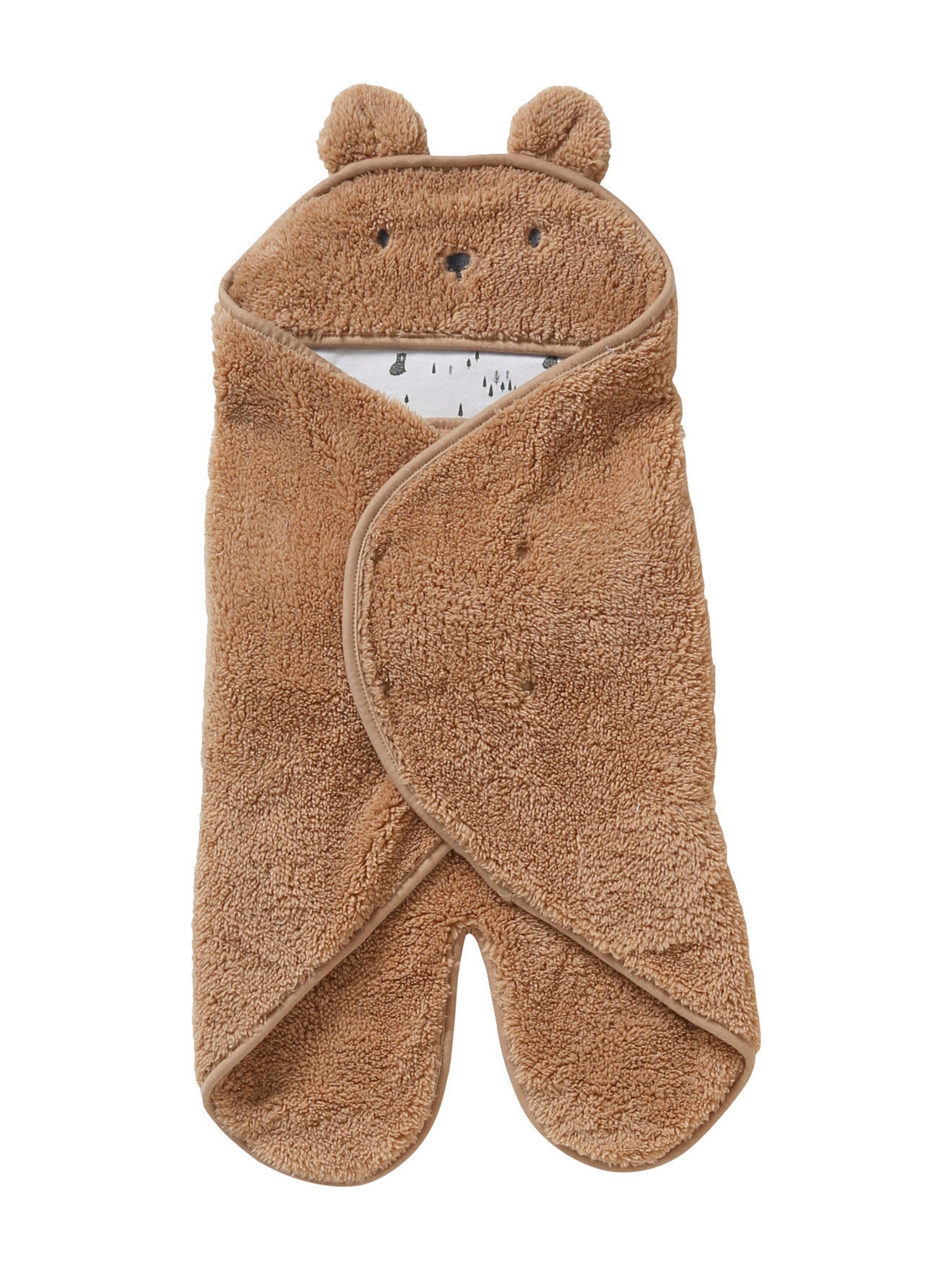 Vertbaudet Baby Plüsch-Ausfahrsack, Fell-Imitat braun/bär