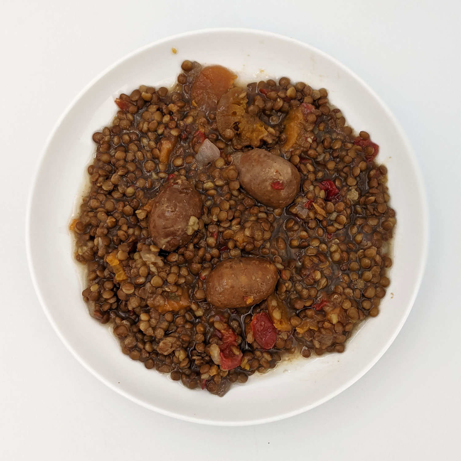 Lentillons saucisses bio cuisinés aux petits légumes