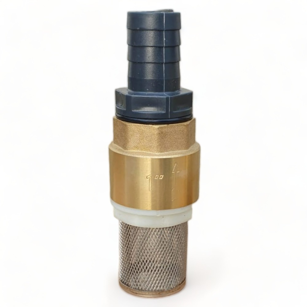 Clapet anti retour en laiton avec crépine et manchette, pour pompe - 1 pouce (25 mm)