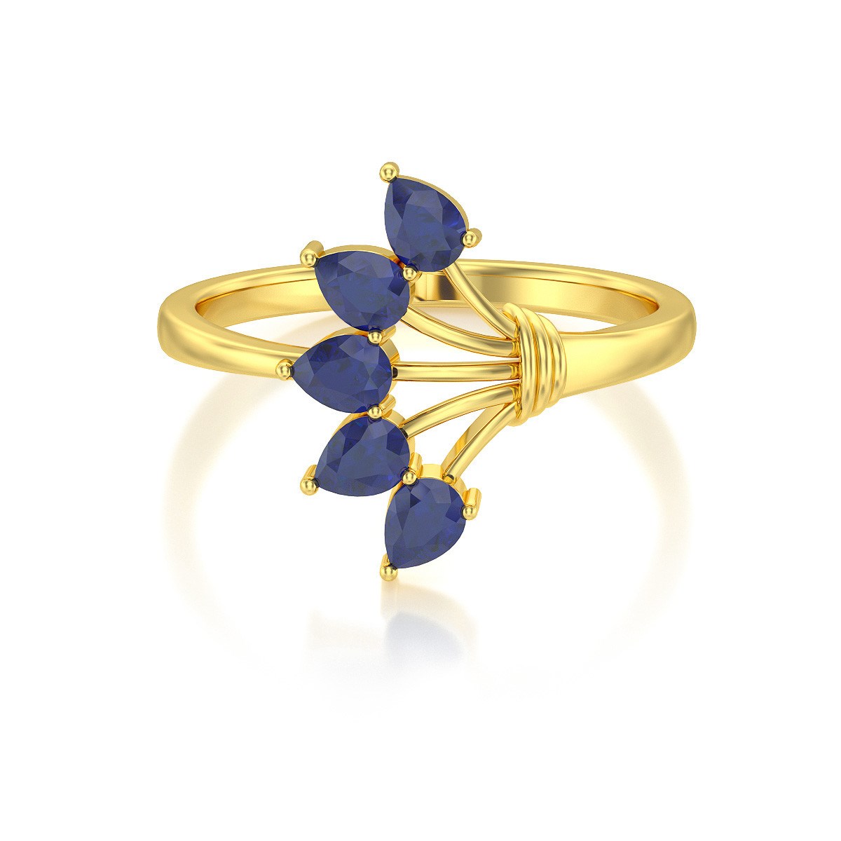 Bague ADEN Or 585 Jaune Saphir 2.65grs
