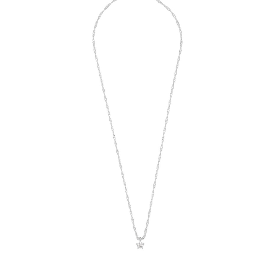 SNÖ of Sweden Vienna Stone Pendant Necklace Silver Clear 42cm