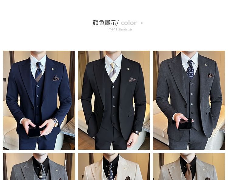 Blueforce - Set: effen blazer met knoopjes + pantalon