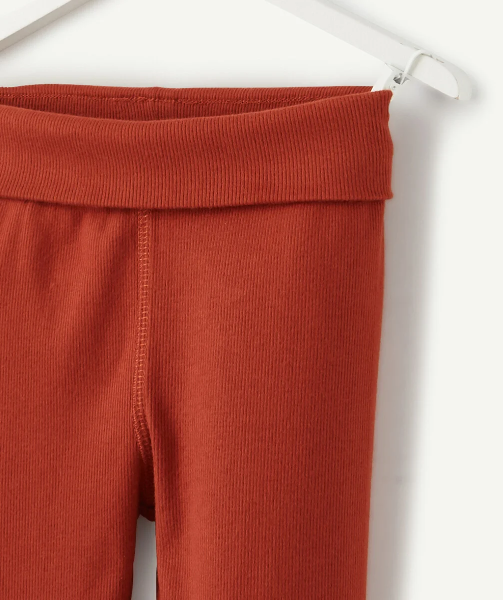 LE LEGGING ÉVOLUTIF CÔTELÉ BRIQUE EN COTON PIMA