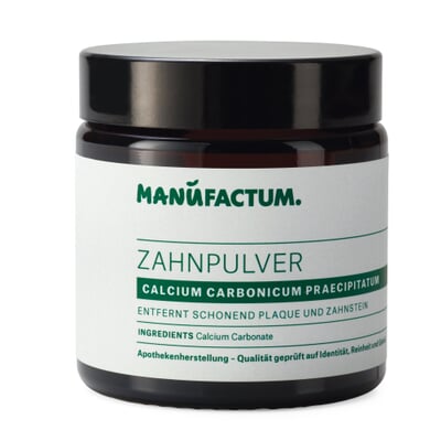 Manufactum Zahnpulver, Calcium Carbonicum, 120-ml-Glastiegel