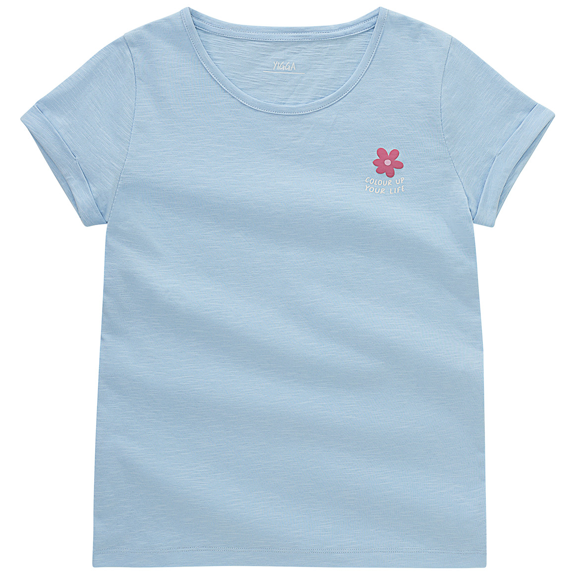 Yigga Mädchen T-Shirt mit Blumen-Print hellblau
