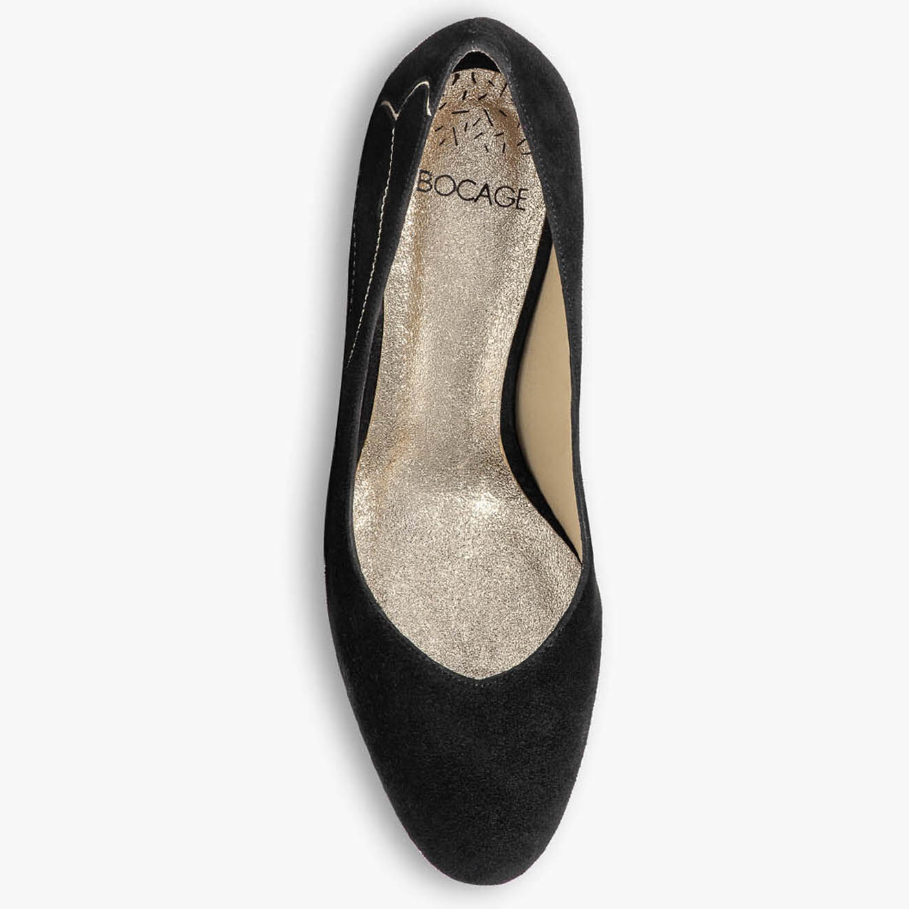 Bocage Escarpins en Velours de Cuir Irlande noirs - Talon 5 cm