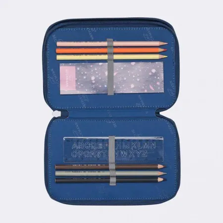 Beckmann 3-Fächrige Federmappe, Forest Deer Blue