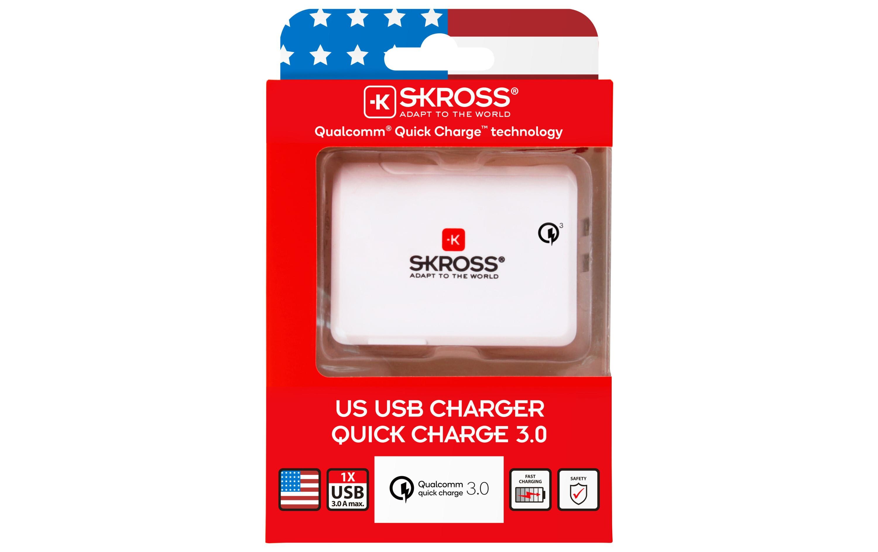 USB-Wandladegerät US QC3.0 USB-A, 18 W, WeissKraftvolles USB-Wandladegerät für zu Hause und unterwegs