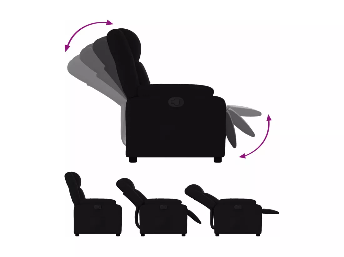 Fauteuil inclinable Noir Tissu