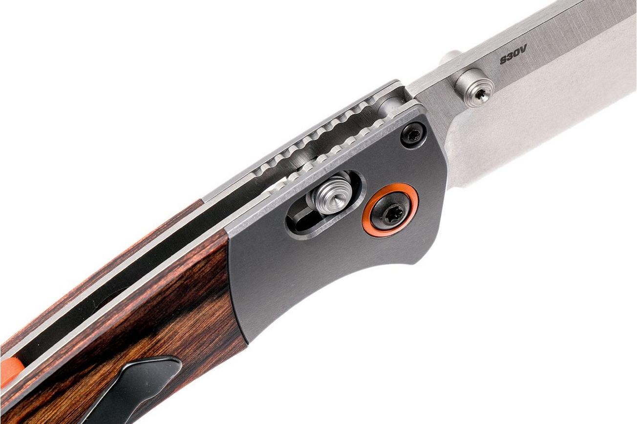Benchmade Mini Crooked River 15085-2 jachtmes, hout