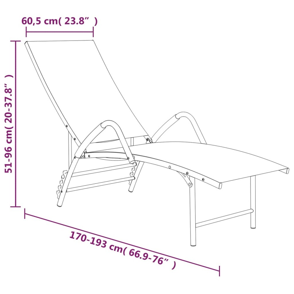 Transat chaise longue bain de soleil lit de jardin terrasse meuble d'extérieur textilène et aluminium vert