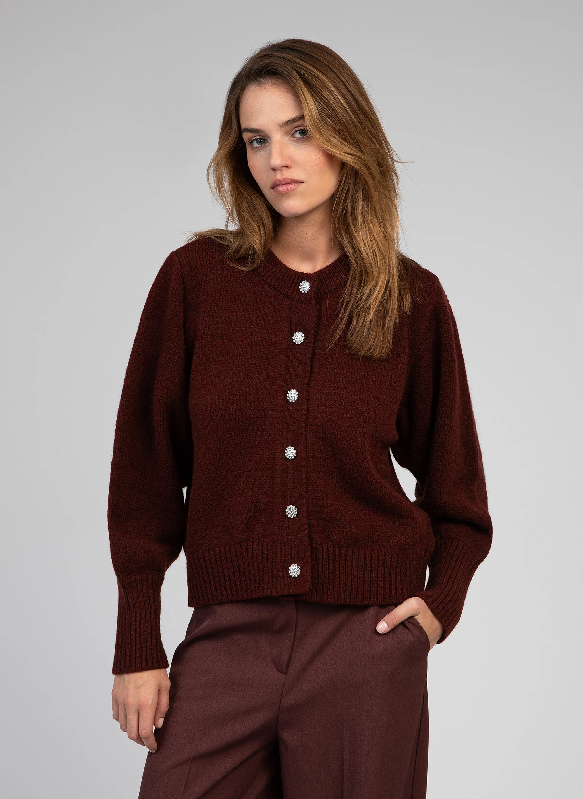 VELICIA - Cardigan col rond | Blanc