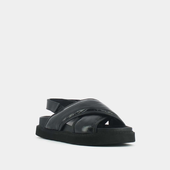 Sandales à brides croisées  en nylon noir