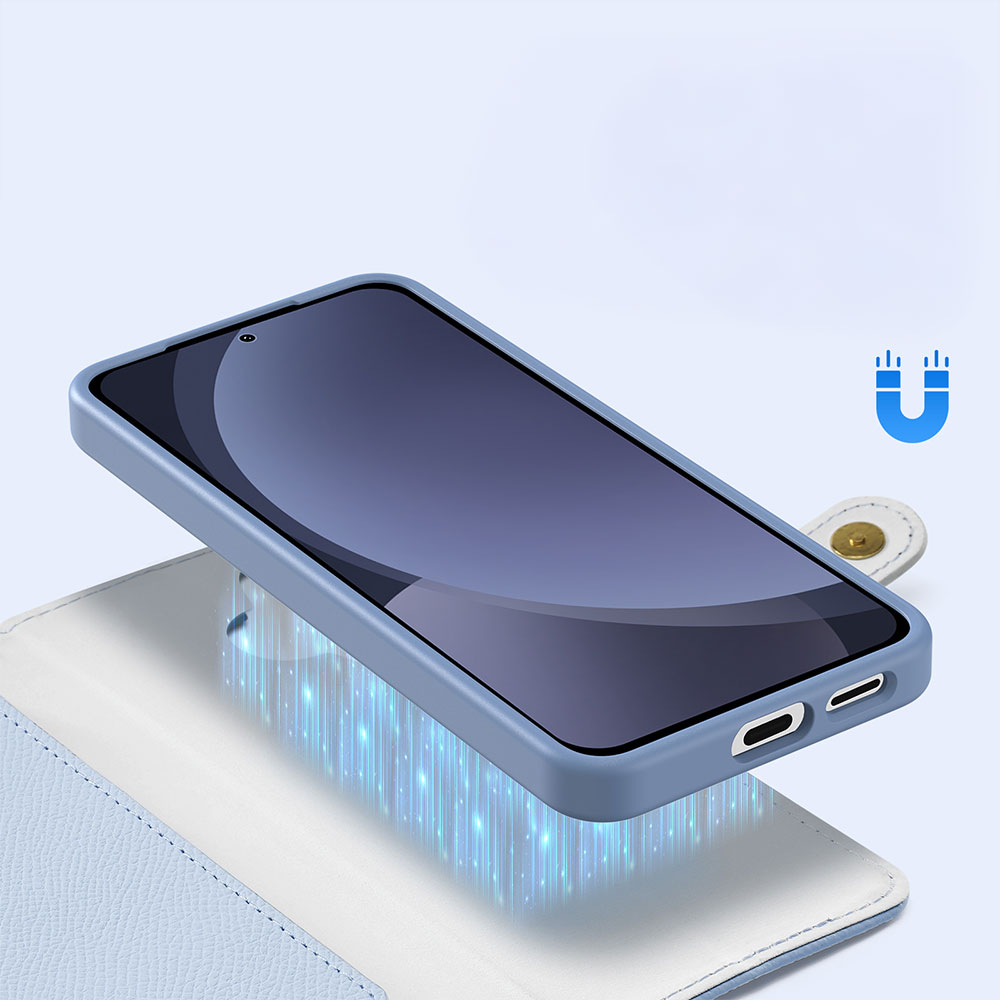 Samsung Galaxy S25  Plus Leder Tasche mit Kartenfächer   Münzfach   Magnetische Schutzhülle - Blau