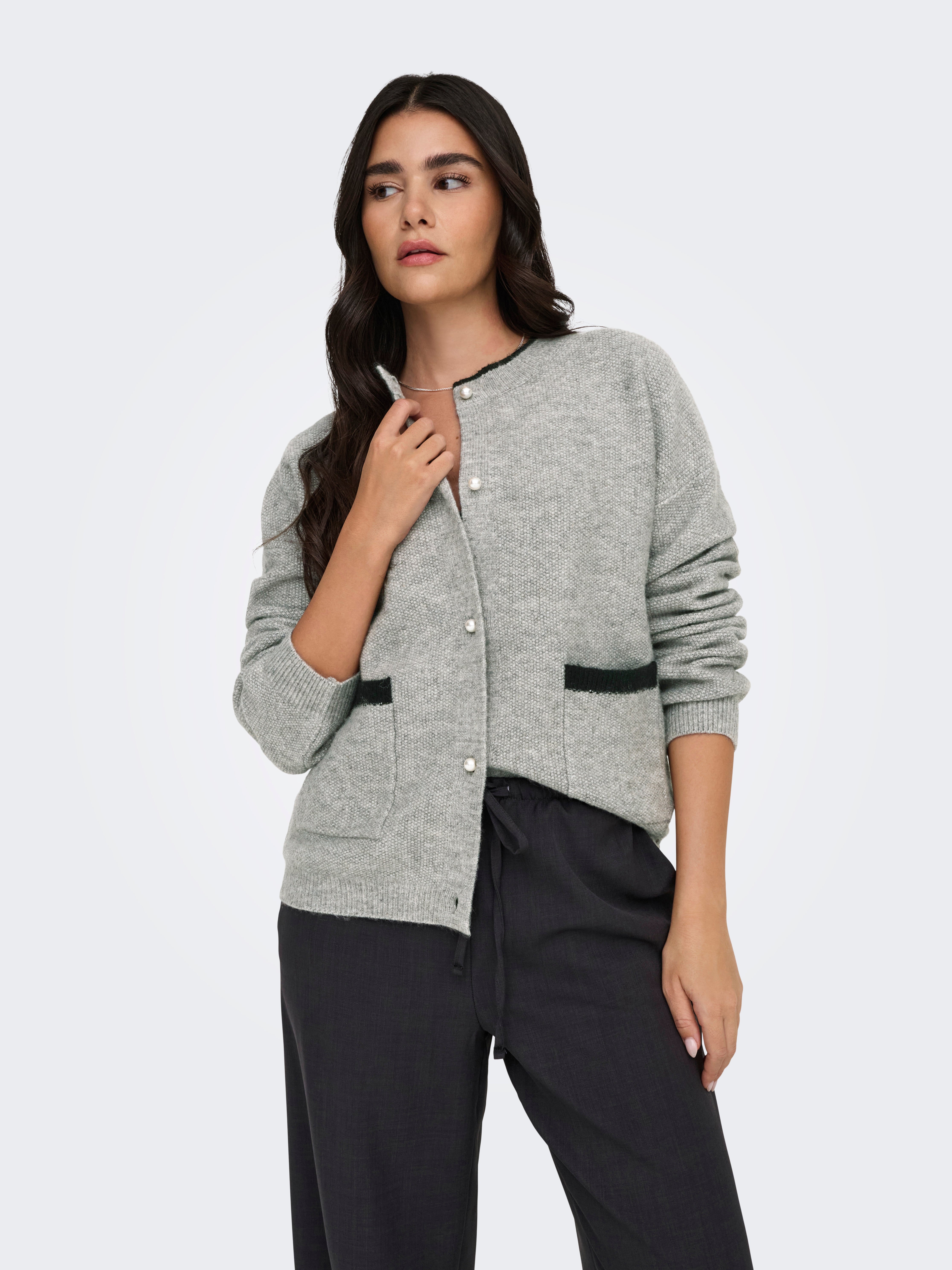 JDYLUMI Strickjacke Medium Grey Melange