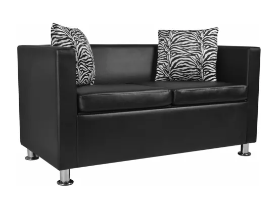 Jeu de canapé à 2 places et à 3 places et fauteuil Noir