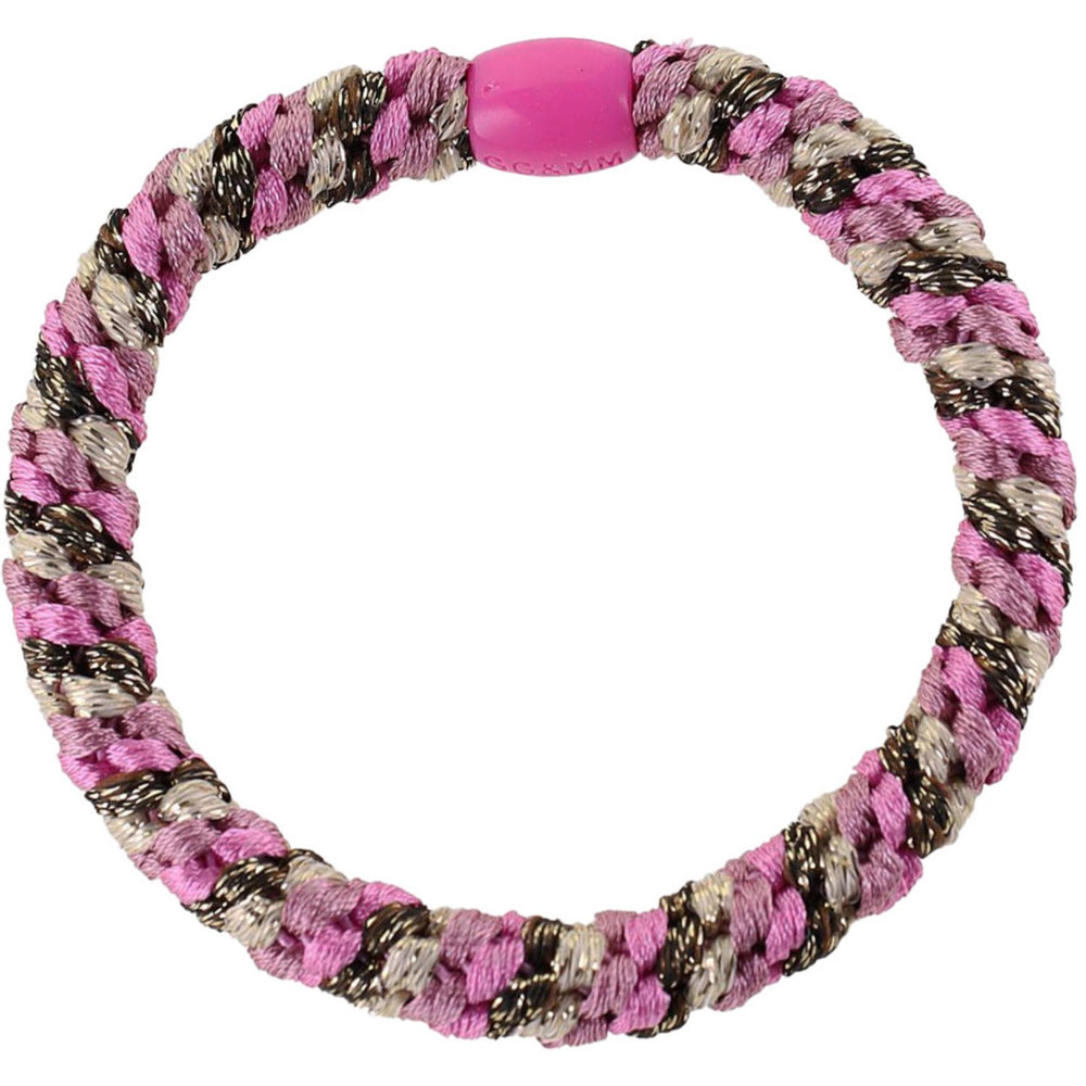 Køb Bow's by Stær Flettet Hårelastik - Multi Pink/Brun/Sand Glitter 6-Pak