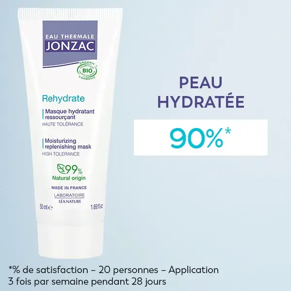 Máscara Hidratante Orgânica Repositora de Água Termal Jonzac 50ml