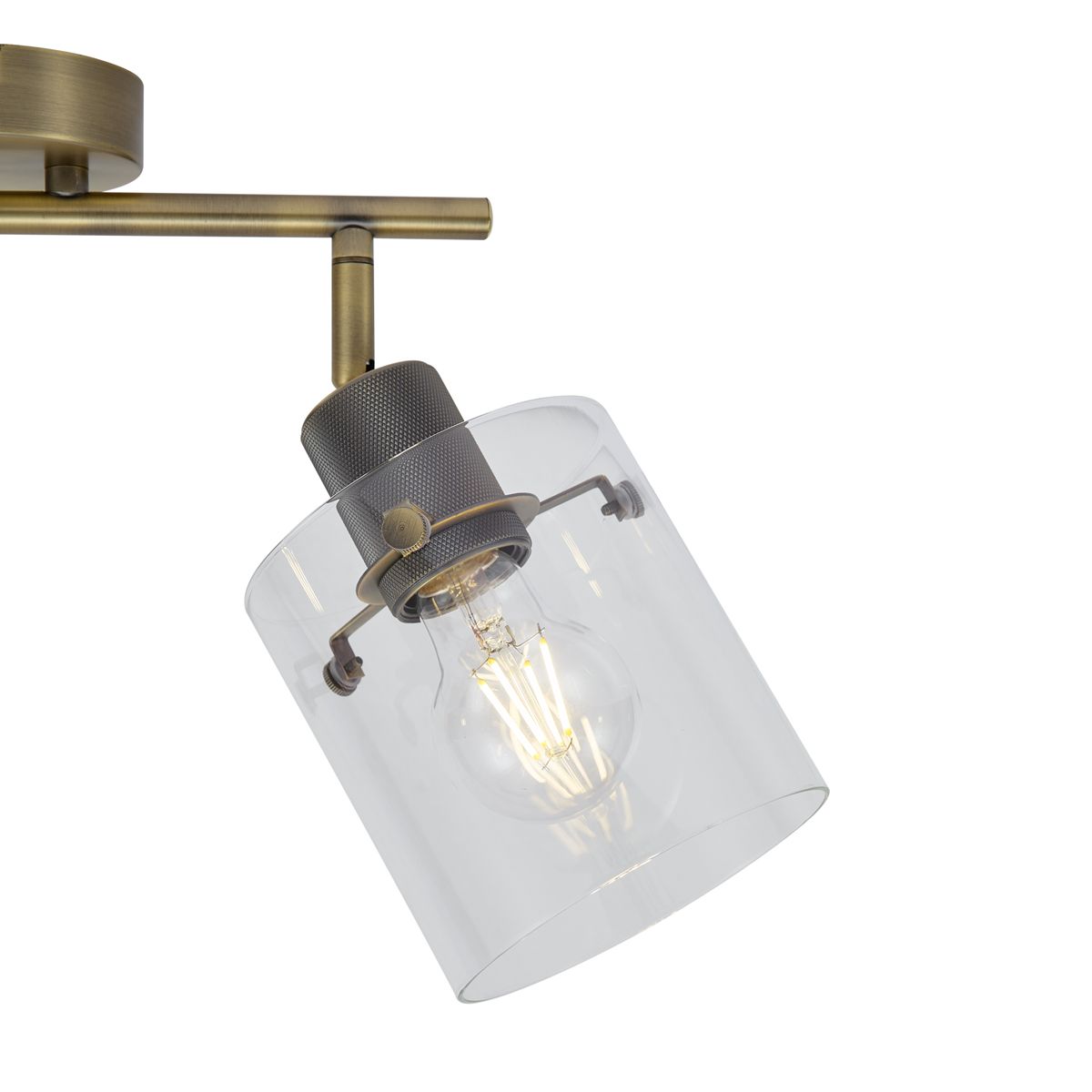 Design plafondspot brons met helder glas 2-lichts - Domo
