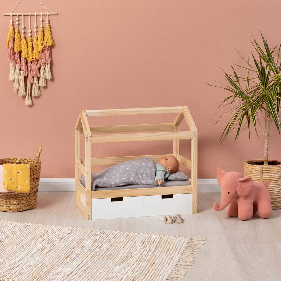 MUSTERKIND® Puppen-Hausbett Viola naturweiß