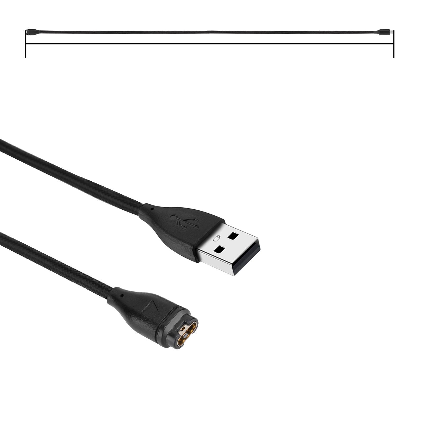 (30cm) Garmin Bounce USB A Charging Nylon Ladekabel - Schwarz