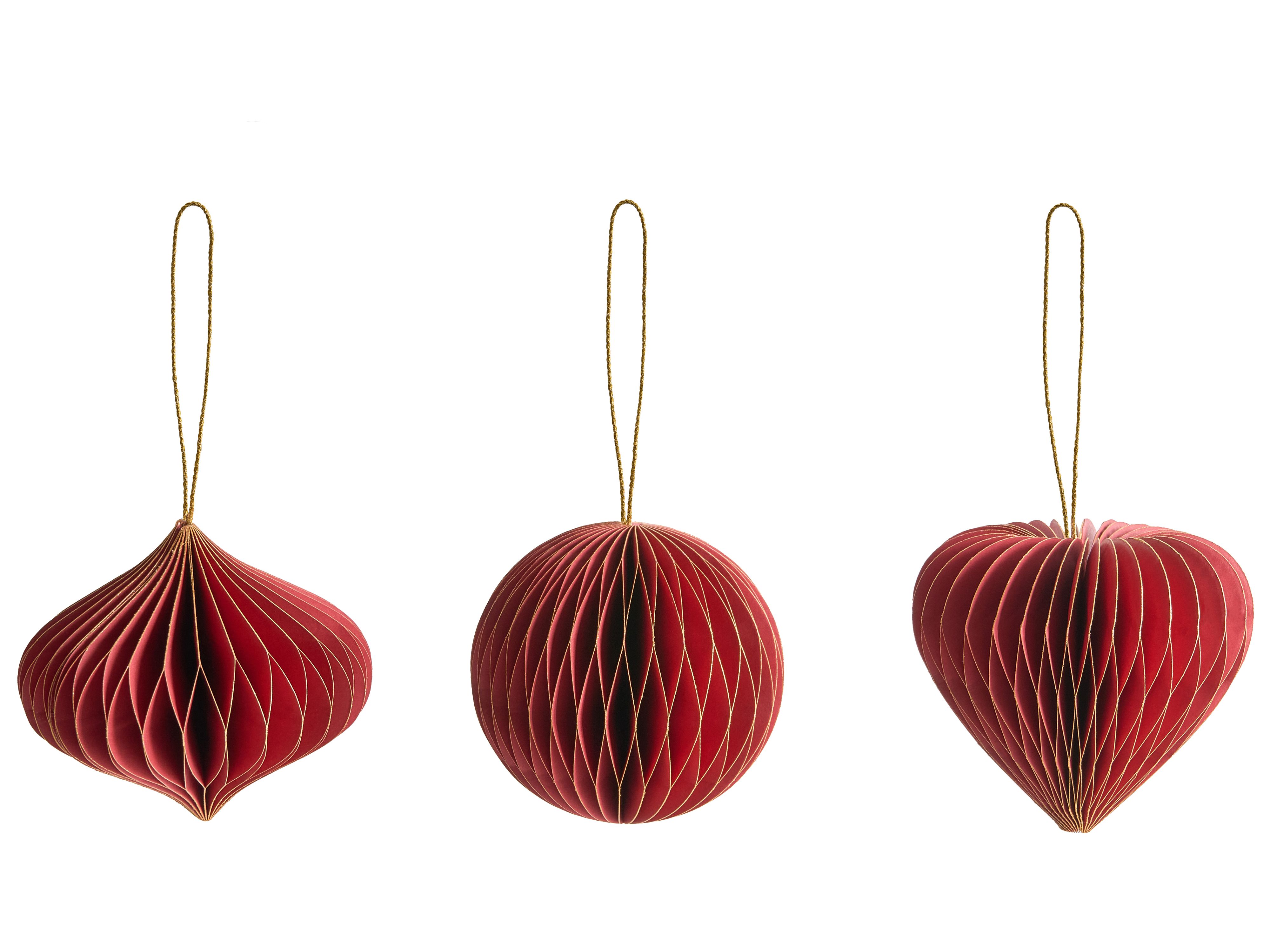 Set van 18 kerstornamenten SUSA Papier Rood