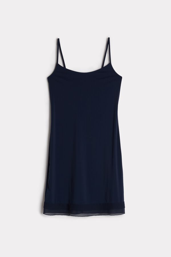 Camisola de microfibra com babado de georgette