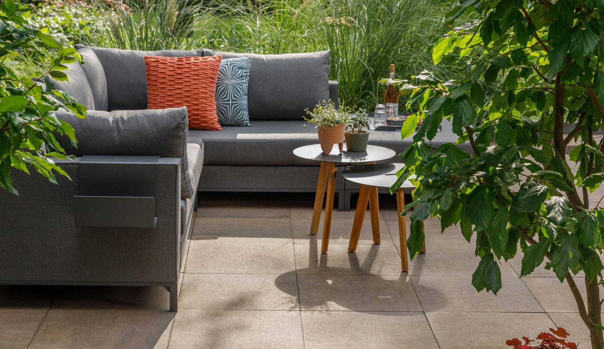 Exotan Exotan Loungeset Rechts Sicilië - Aluminium - Grijs - 60x262x246