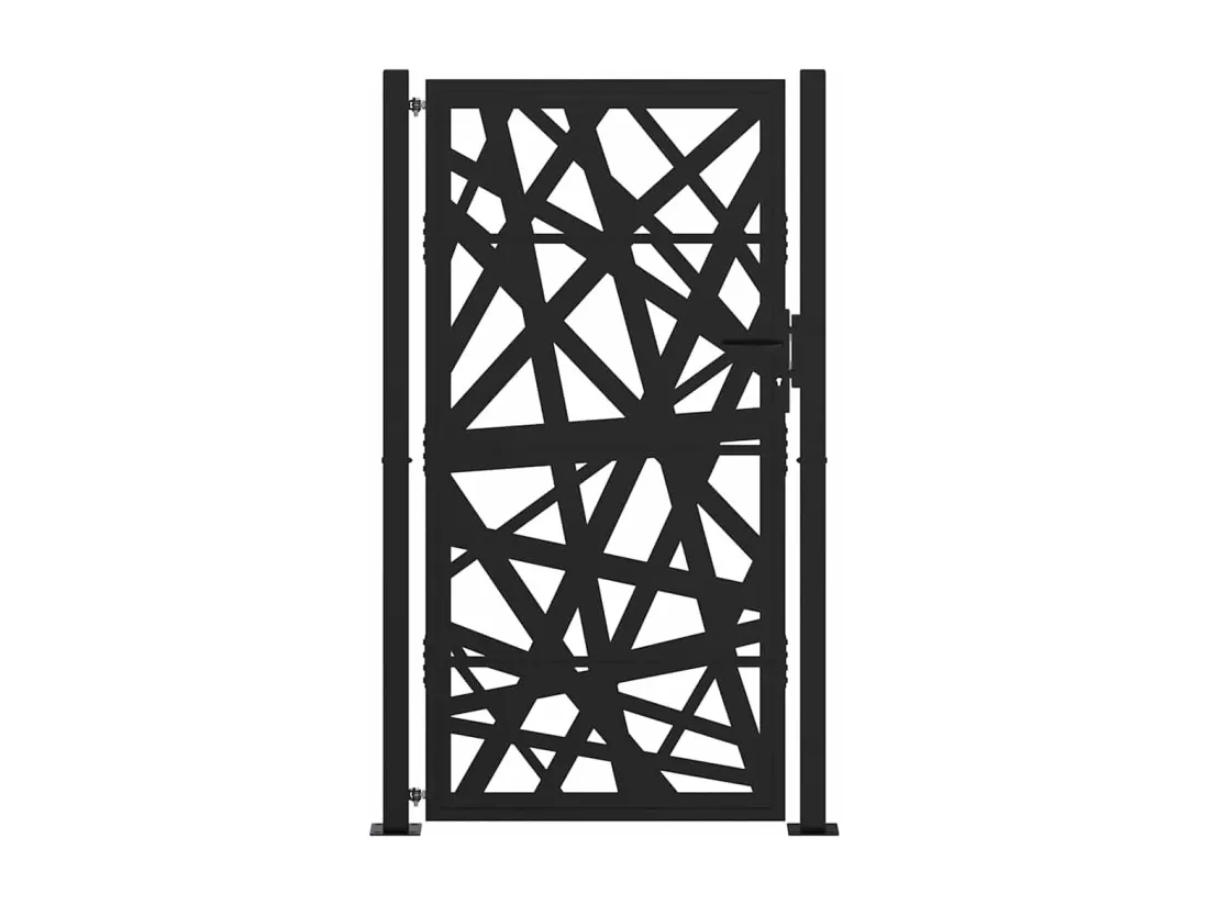 Portail de jardin noir 105x180 cm acier conception de lumière