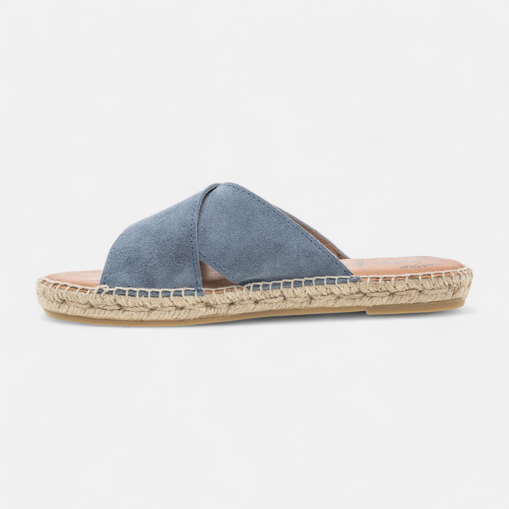 Mules Femme en cuir bleu