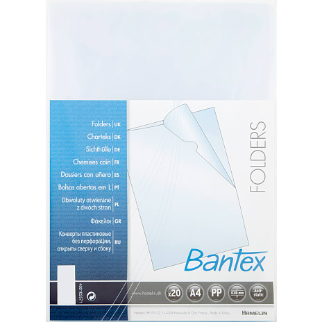 Bantex L-Fold BG20 A4 plastlommer