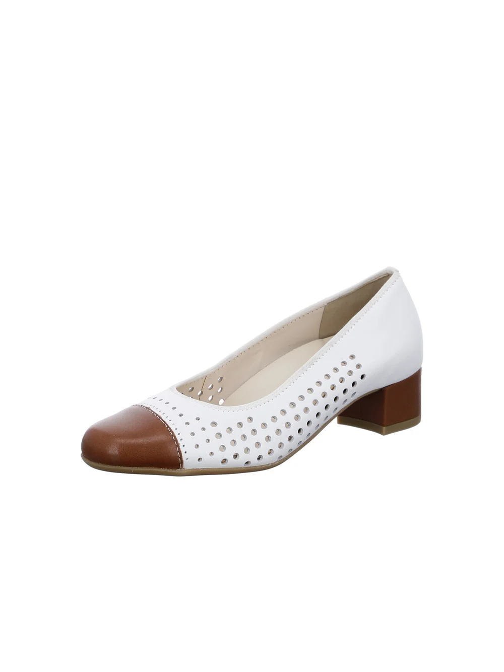 Pumps Nizza cognac weiß