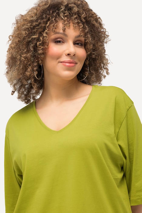 T-Shirt, V-Ausschnitt, Relaxed, Halbarm