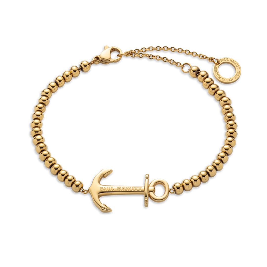 Paul Hewitt Armkette Anchor Beads Marinium Ocean Steel Goldig