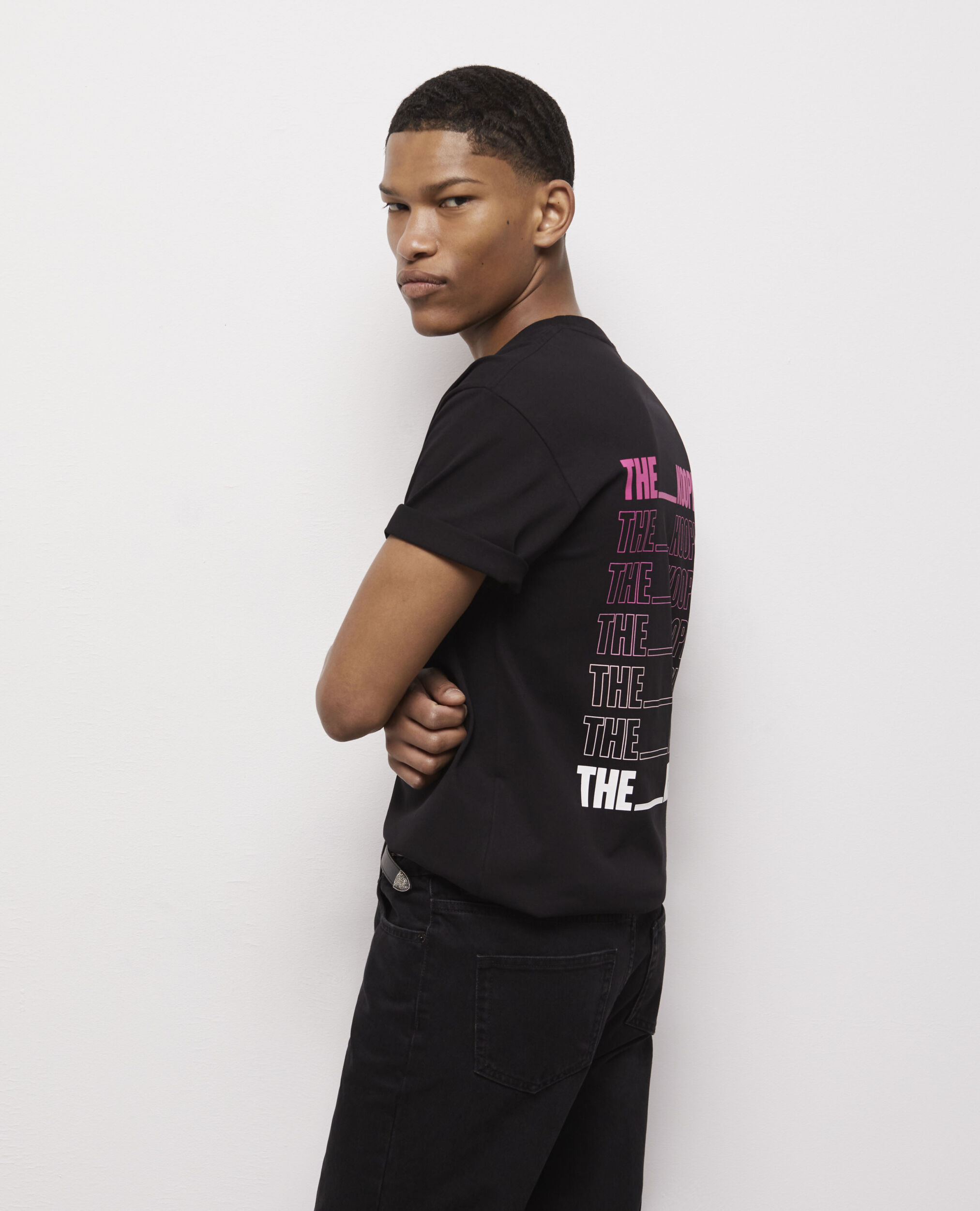 T-shirt noir sérigraphié Logo dégradé
