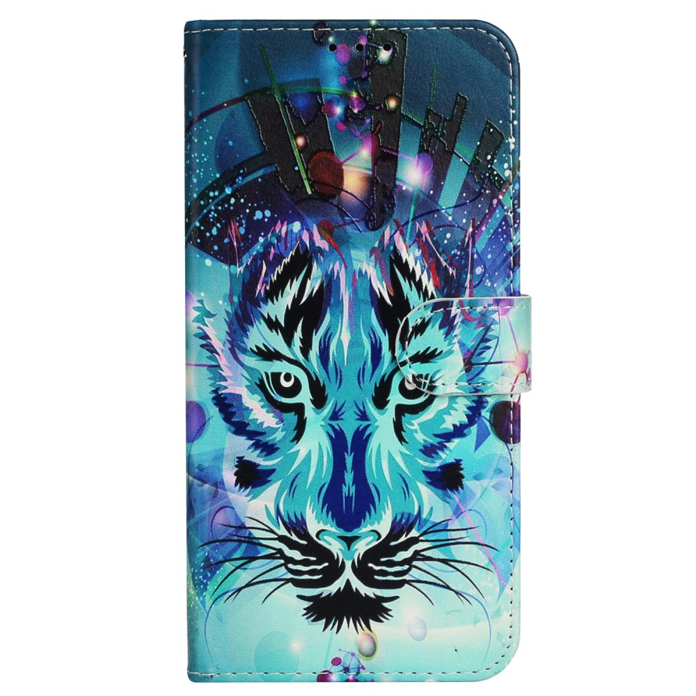iPhone 16 Leder Tasche mit Kartenfächer - Blue Wolf