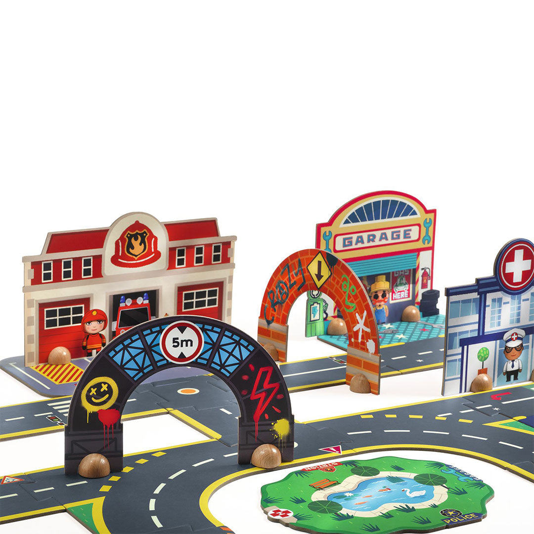 djeco crazy motors vloerpuzzel puzzl'up city giant - 33st