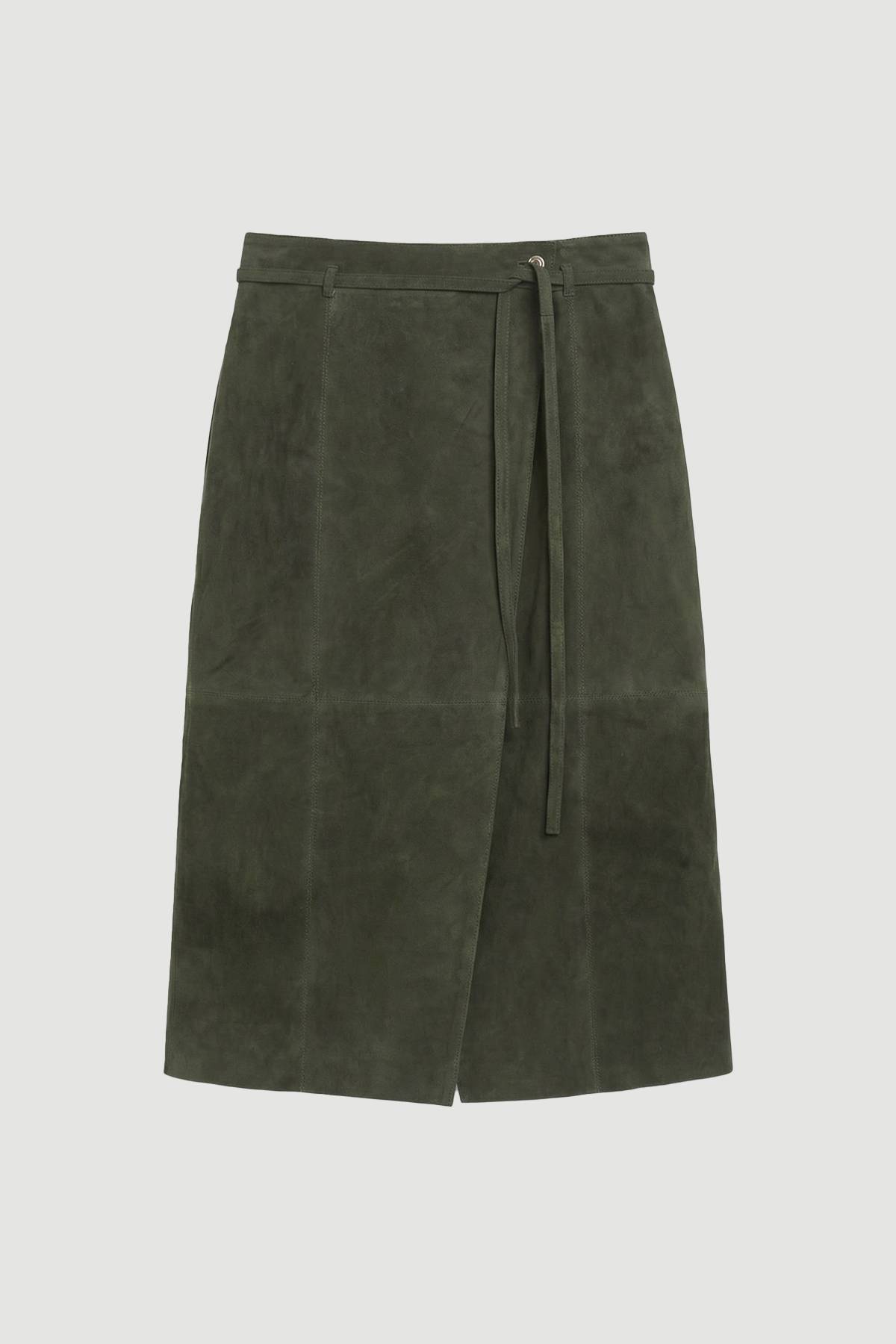 KarenMillen Jupe Midi En Daim Avec Ceinture À Nouer