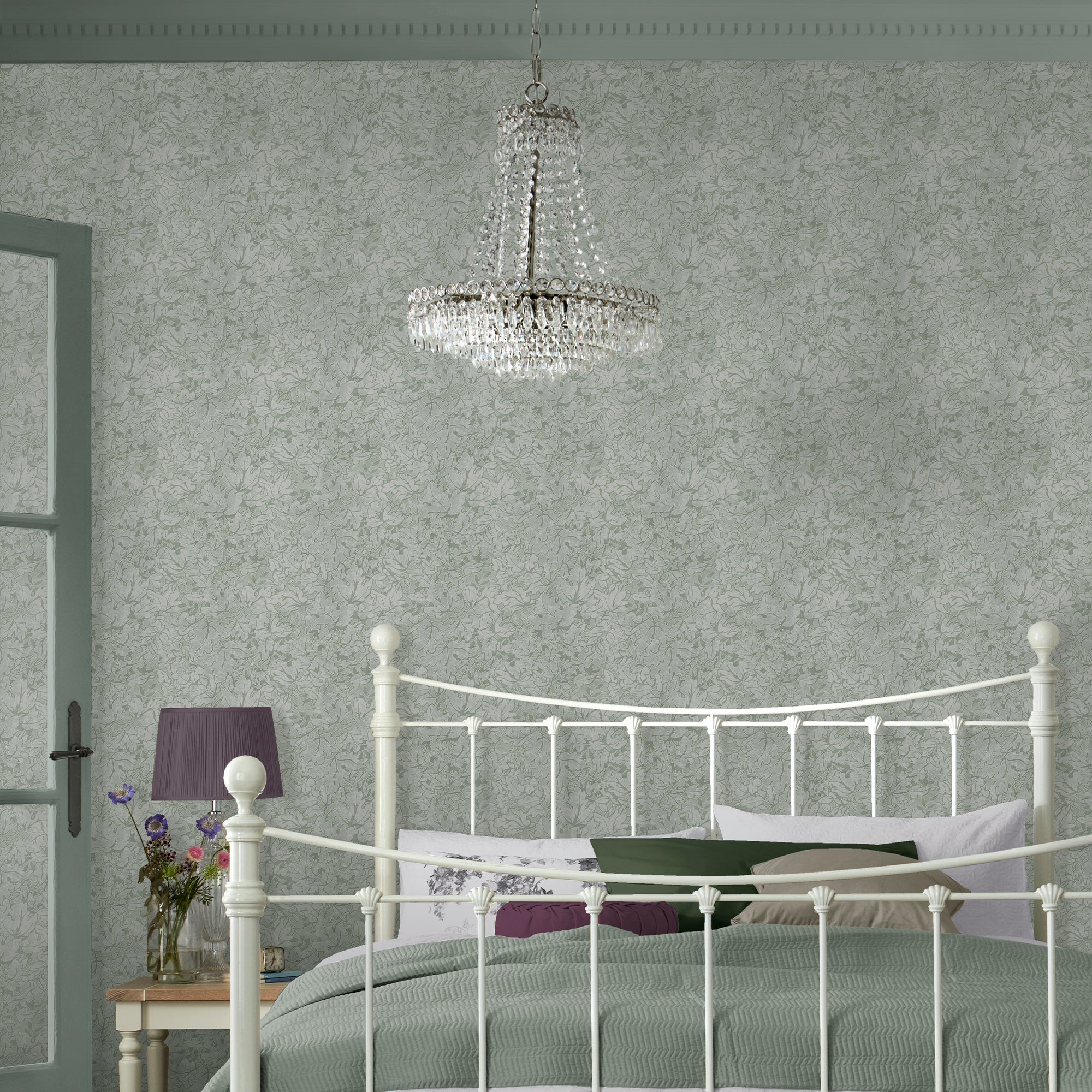 Laura Ashley Corrina Leaf Behang - Planten - 10mx52cm - Groen