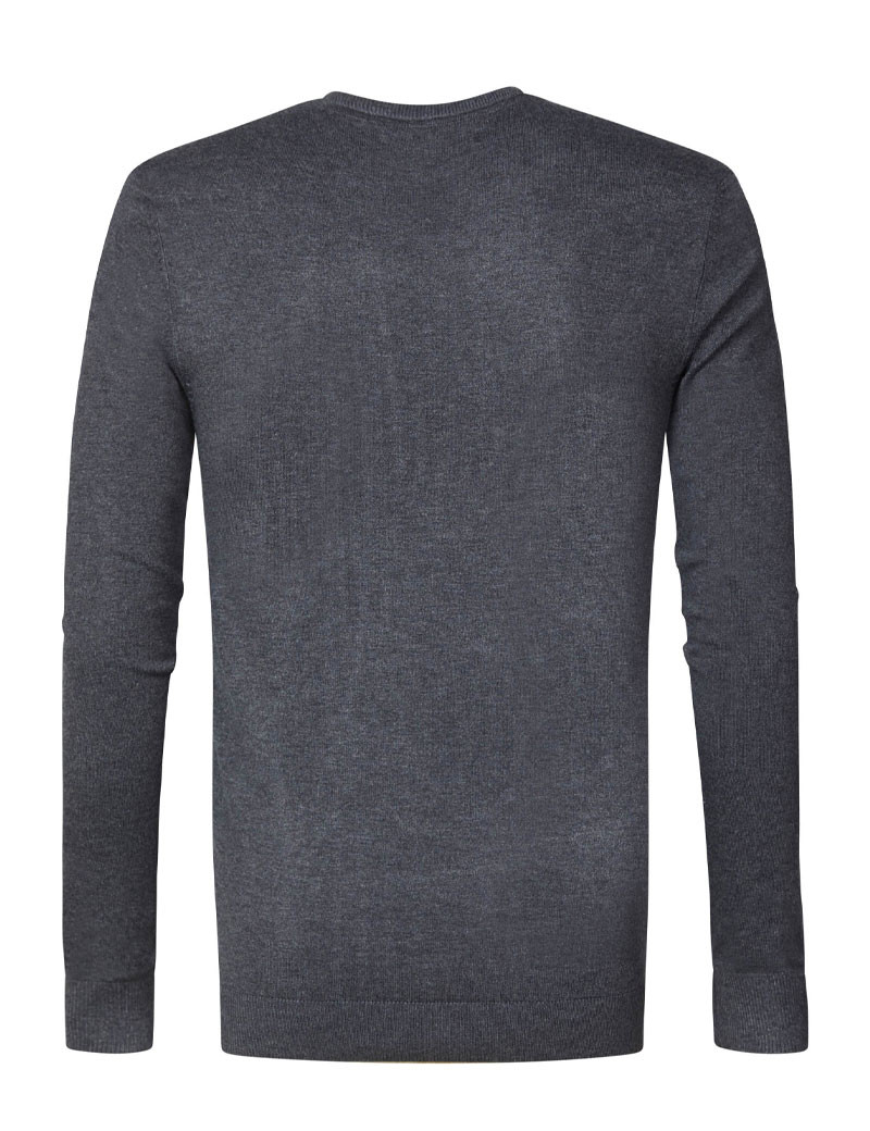PETROL IND PULL HOMME EN MAILLE COL V ANTHRACITE