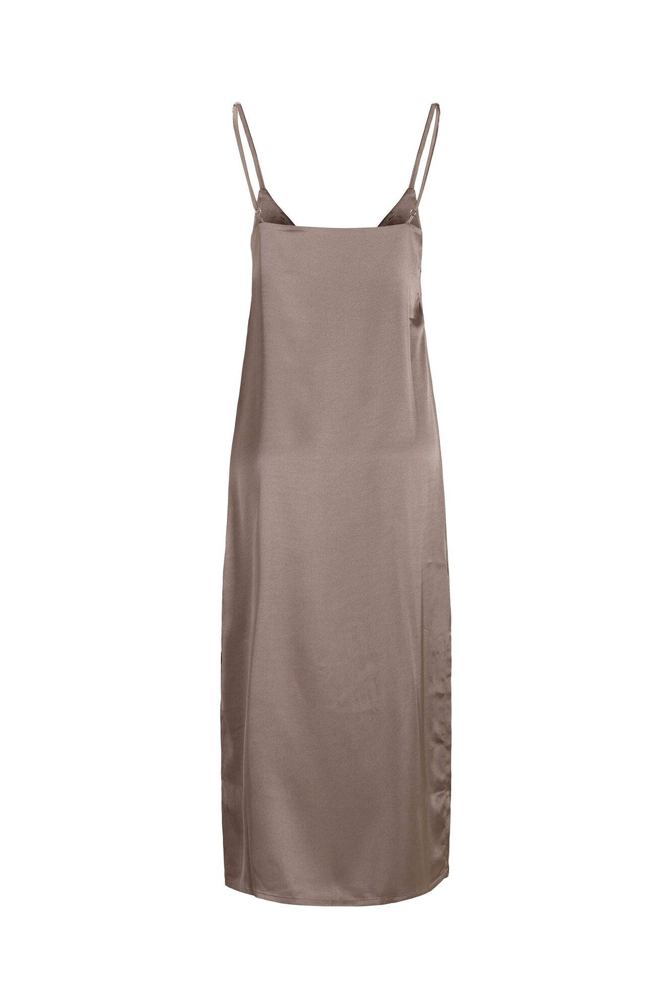 Vestido midi de cetim com alças