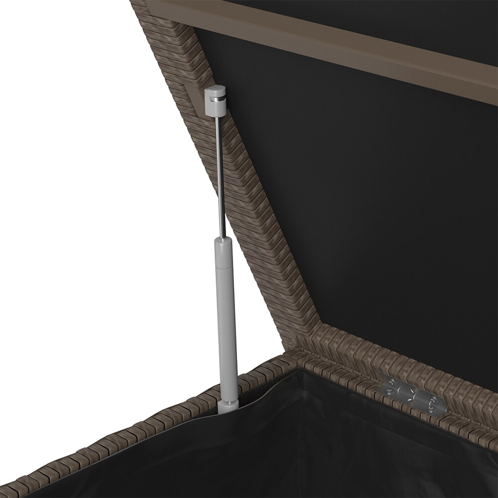 Oskar XXL Polyrattan Kissenbox 950L Auflagenbox Braun Gartenbox Gartentruhe