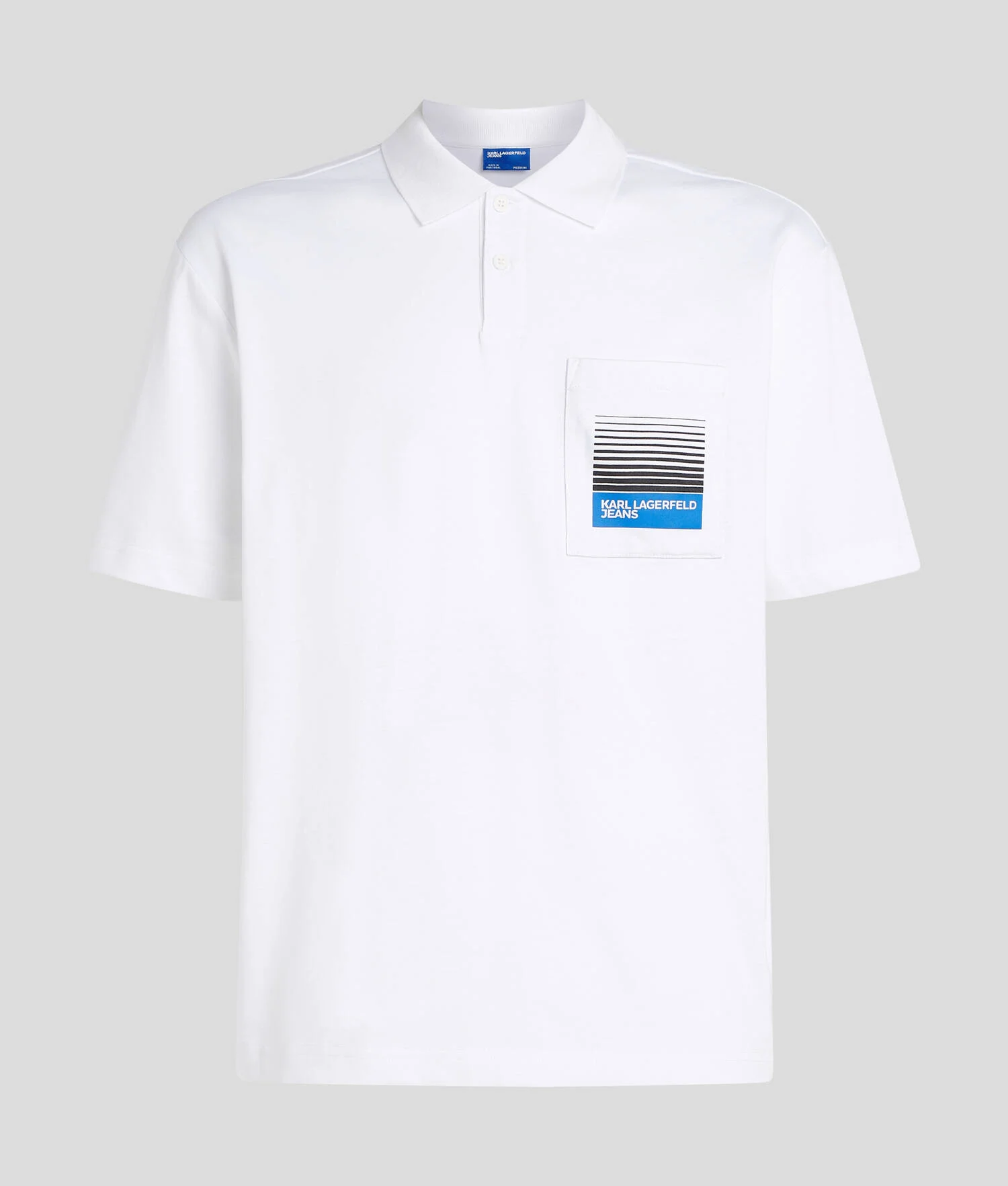 POLO AVEC LOGO ENCADRÉ ESTOMPÉ - Blanc