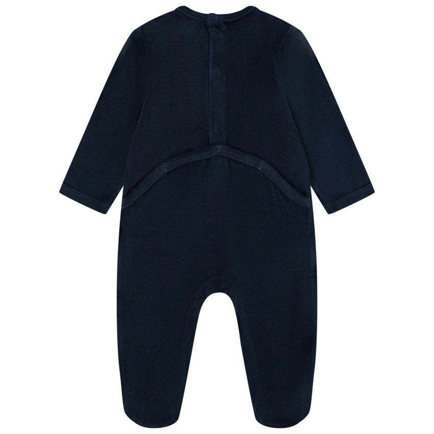 Dors-bien en velours print fantaisie pour bébé garçon - Bleu marine