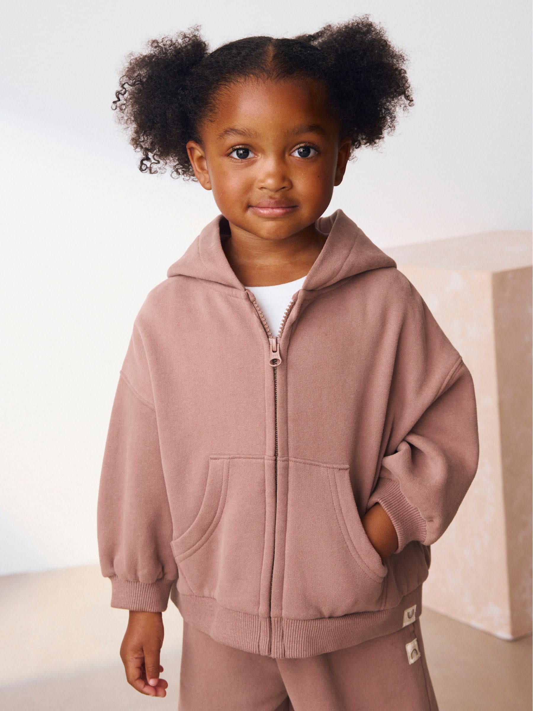 Mokkabruin - Hoodie met ritssluiting (3 mnd-7 jr)