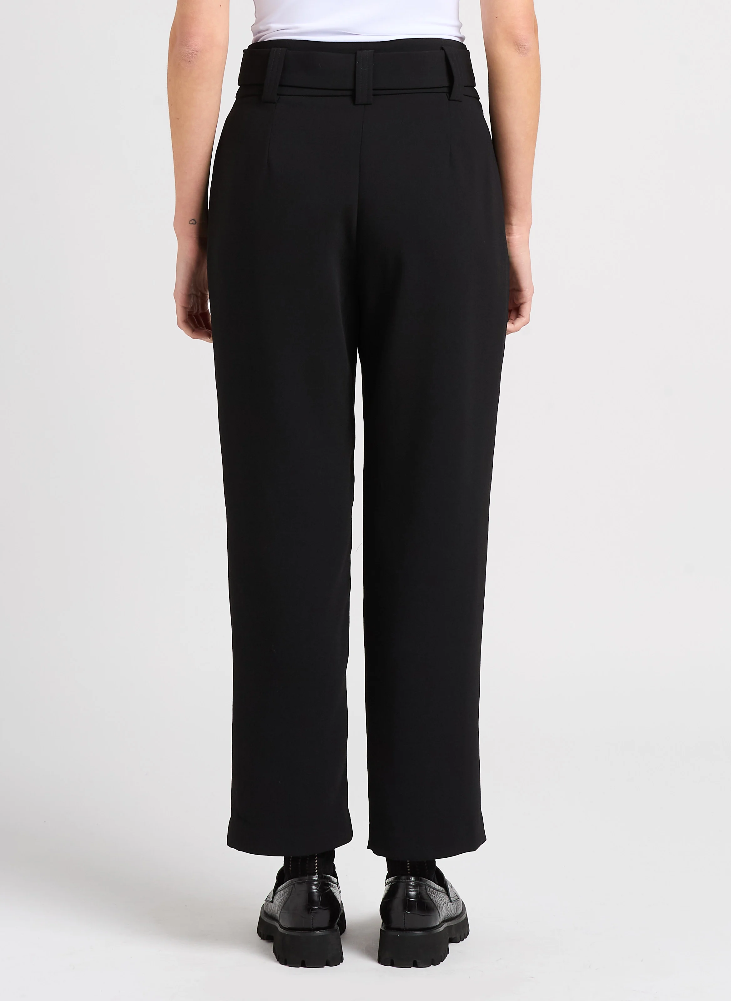 JARED - Pantalon à pinces taille haute | Noir
